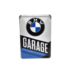   BMW Garage garáž retro kovový plagát  kov pohľadnica tabuľa  (10x14cm)
