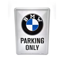   BMW Parking only kovový plagát  kov pohľadnica tabuľa (10x14cm)