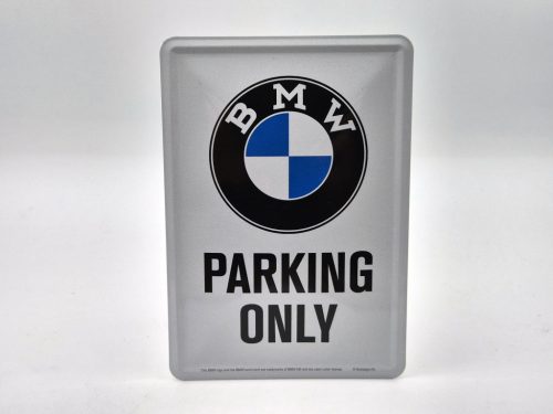BMW Parking only kovový plagát  kov pohľadnica tabuľa (10x14cm)