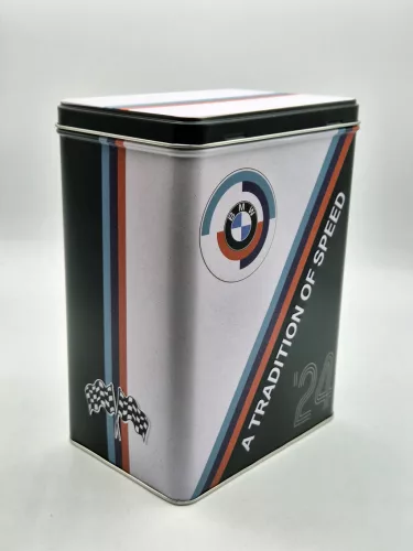BMW motocykelsport " A tradition of speed " kovová krabica úložný box