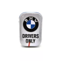   BMW Drivers only - biela - kovová bonboniéra kovová krabica (15g)