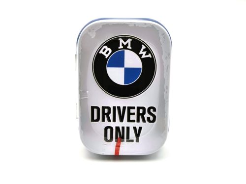 BMW Drivers only - biela - kovová bonboniéra kovová krabica (15g)