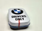 BMW Drivers only - biela - kovová bonboniéra kovová krabica (15g)