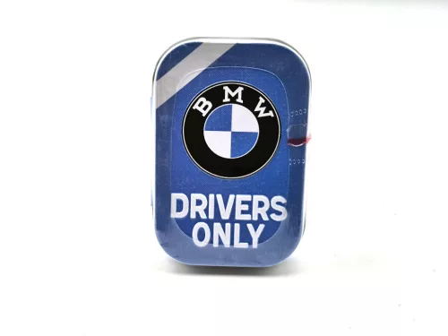 BMW Drivers only - modrá - kovová bonboniéra kovová krabica (15g)