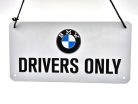 BMW Drivers only visiace kovový plagát  kovová tabuľa (20x10cm)