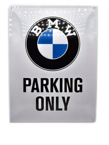 BMW Parking only kovový plagát  kovová tabuľa (30x40cm)