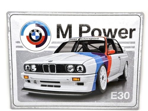 BMW E30 M3 M power - kovový plagát  kovová tabuľa (40x30cm)