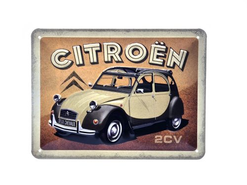 Citroen 2CV - kovový plagát  kovová tabuľa  (20x15cm)