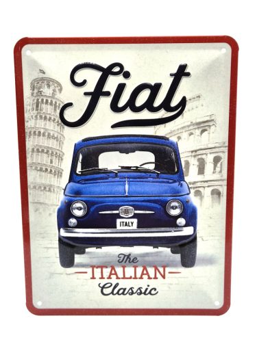Fiat 500 - kovový plagát  kovová tabuľa  (15x20cm)