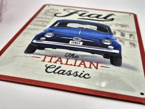Fiat 500 - kovový plagát  kovová tabuľa  (15x20cm)