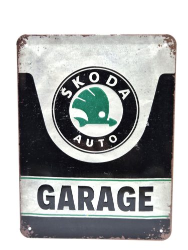 Skoda Garage - kovový plagát  kovová tabuľa  (15x20cm)