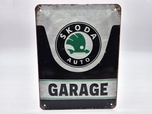 Skoda Garage - kovový plagát  kovová tabuľa  (15x20cm)