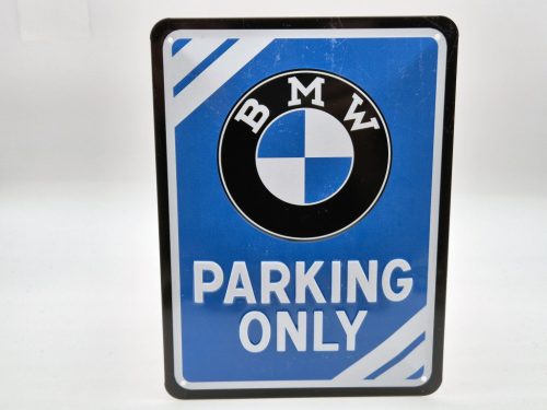 BMW Parking Only - kovový plagát  kovová tabuľa  (15x20cm)