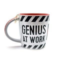 Warning - Genius at work - keramický hrnček