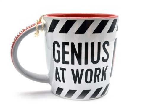 Warning - Genius at work - keramický hrnček