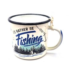 Rybár - I'd rather be fishing - kovový hrnček