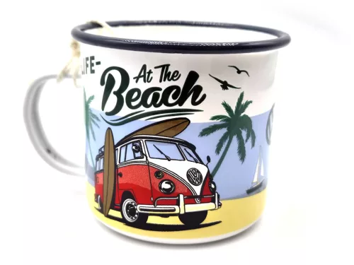 Volkswagen VW Transporter T1 - Life at the beach - kovový hrnček