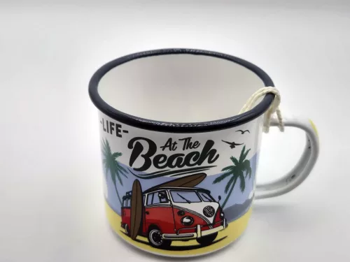 Volkswagen VW Transporter T1 - Life at the beach - kovový hrnček