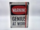 Warning - Genius at work zápisník notes - A5