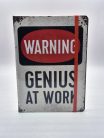 Warning - Genius at work zápisník notes - A5