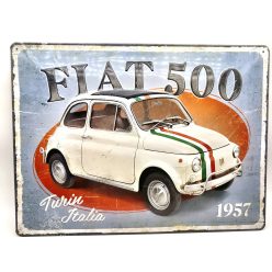 Fiat 500 - kovový plagát  kovová tabuľa (40x30cm)