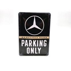   Mercedes Parking Only - kovový plagát  kov pohľadnica tabuľa  (10x14cm)