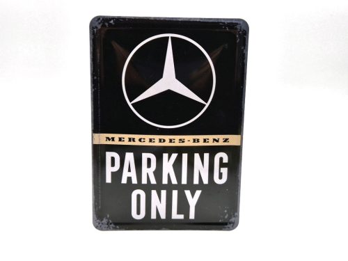 Mercedes Parking Only - kovový plagát  kov pohľadnica tabuľa  (10x14cm)