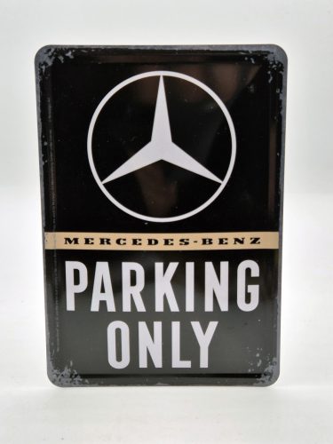 Mercedes Parking Only - kovový plagát  kov pohľadnica tabuľa  (10x14cm)