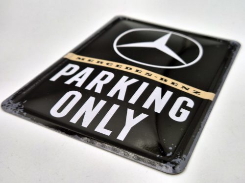 Mercedes Parking Only - kovový plagát  kov pohľadnica tabuľa  (10x14cm)