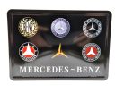 Mercedes Logo retro kovový plagát  kov pohľadnica tabuľa  (14x10cm)