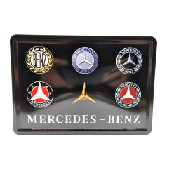   Mercedes Logo retro kovový plagát  kov pohľadnica tabuľa  (14x10cm)