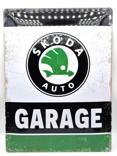 Skoda Garage - kovový plagát  kovová tabuľa (30x40cm)
