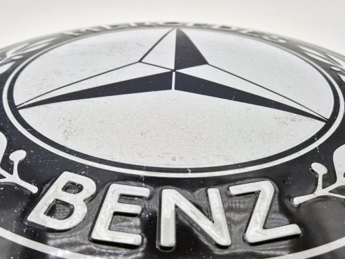 Mercedes kov kruh tabuľa - kovový plagát  kov (35cm)