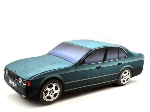 BMW E34 M5 sedan plyšové auto - zelená