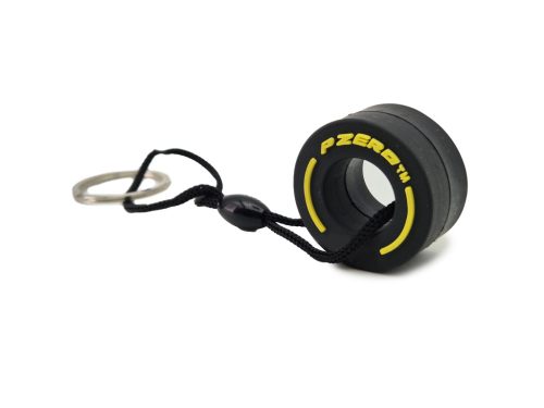 F1 Formula 1 pneumatika – kľúčenka – žltá