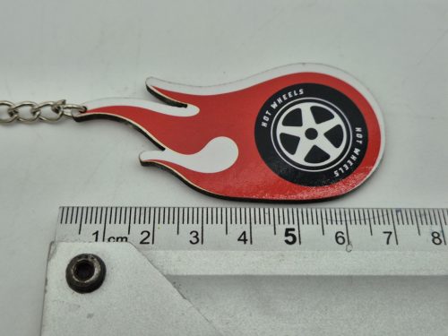 Hot Wheels – prívesok na kľúče červený disk s plameňom