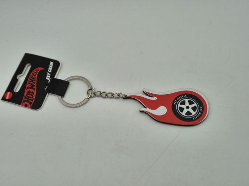 Hot Wheels – prívesok na kľúče červený disk s plameňom