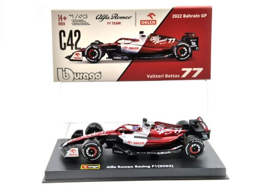 Alfa Romeo F1 C43 #77 (2022) Bahrain GP - Valtteri Bottas - Bburago - 1:43 - s postavičkou pilota