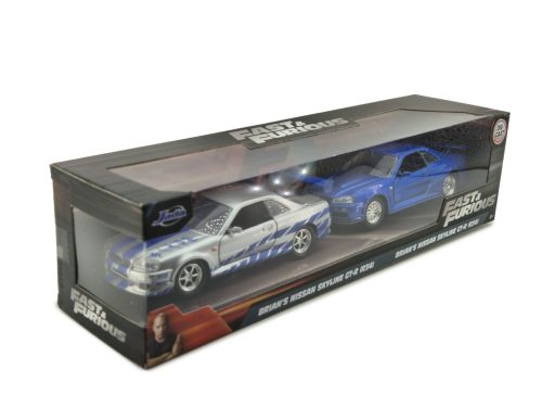 Fast&Furious / Rýchlo a zbesilo súprava z 2 áut - Brian Nissan Skyline GT-R -  Jada - 1:32