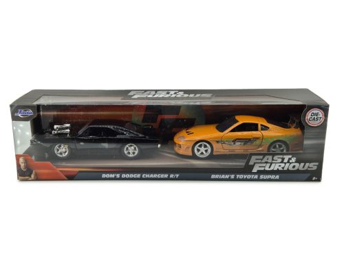 Fast&Furious / Rýchlo a zbesilo súprava z 2 áut - Brian Toyota Supra és Dom Dodge Charger -  Jada - 1:32