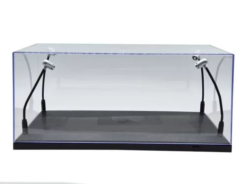 Vitrína pre model auta v mierke 1:18 - s LED osvetlením - čierny podstavec