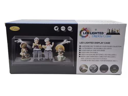 Vitrína pre model auta v mierke 1:18 - s LED osvetlením - čierny podstavec