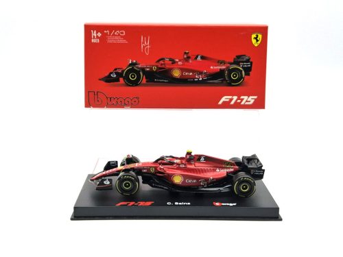 Ferrari F1-75 Scuderia F1 #55 (2022) - Carlos Sainz - s postavičkou pilota -  Bburago - 1:43