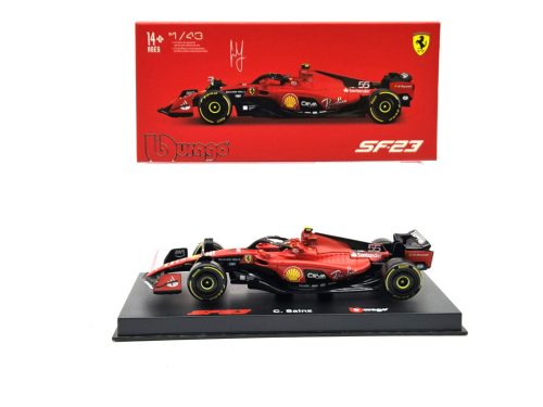 Ferrari SF-23 Team Scuderia F1 #55 (2023) - Carlos Sainz - s postavičkou pilota -  Bburago - 1:43