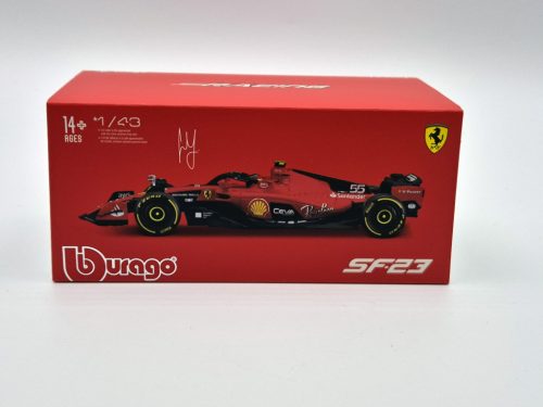 Ferrari SF-23 Team Scuderia F1 #55 (2023) - Carlos Sainz - s postavičkou pilota -  Bburago - 1:43