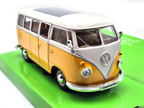 Volkswagen VW T1 Transporter Classis bus (1962) - žltá/biela -  Welly - 1:24