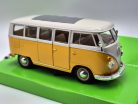 Volkswagen VW T1 Transporter Classis bus (1962) - žltá/biela -  Welly - 1:24