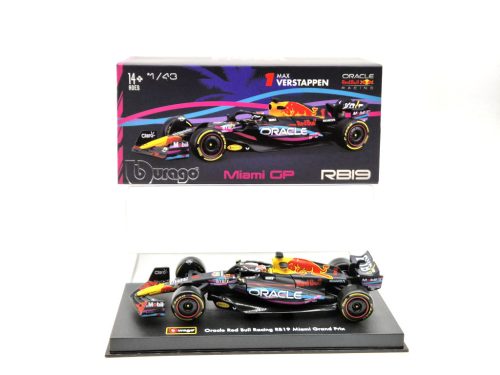 Red Bull RB19 Team Oracle F1 #1 (2023) - Miami GP - Max Verstappen - s postavičkou pilota -  Bburago - 1:43