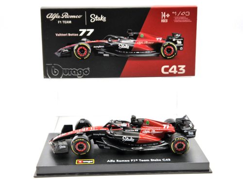 Alfa Romeo C43 Team Stake F1 #77 (2023) - Valtteri Bottas - s postavičkou pilota -  Bburago - 1:43