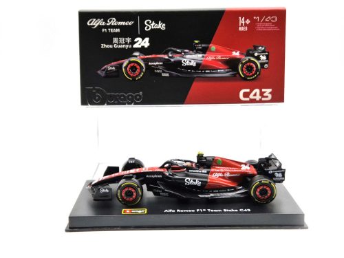 Alfa Romeo C43 Team Stake F1 #24 (2023) - Guanyu Zhou - s postavičkou pilota -  Bburago - 1:43